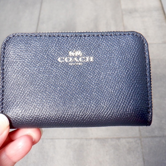 COACH Navy Zip Around Coin Case - Picture 9 of 9